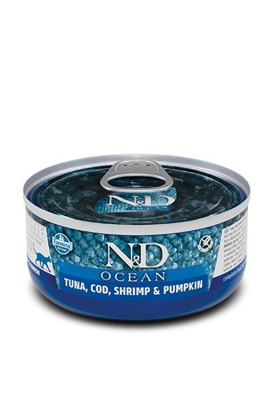FARMINA N&D Cat Ocean Tuna, Cod, Shrimp, Pumpkin - mokra karma dla kota - 70 g FARMINA N&D Cat Ocean Tuna, Cod, Shrimp, Pumpkin - mokra karma dla kota - 70 g