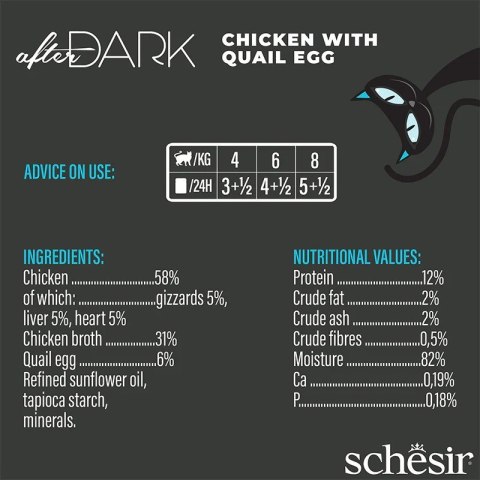 SCHESIR AFTER DARK FILLETS Kurczak z QUAIL EGG 80g SCHESIR AFTER DARK FILLETS Kurczak z QUAIL EGG 80g
