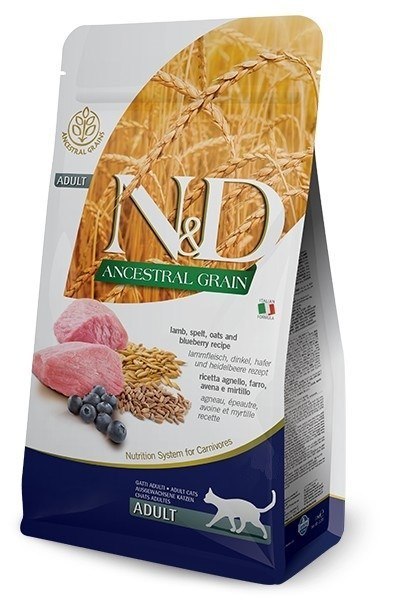 FARMINA N&D Ancestral Grain Lamb & Blueberry Adult - sucha karma dla kota - 5kg FARMINA N&D Ancestral Grain Lamb & Blueberry Adult - sucha karma dla kota - 5kg