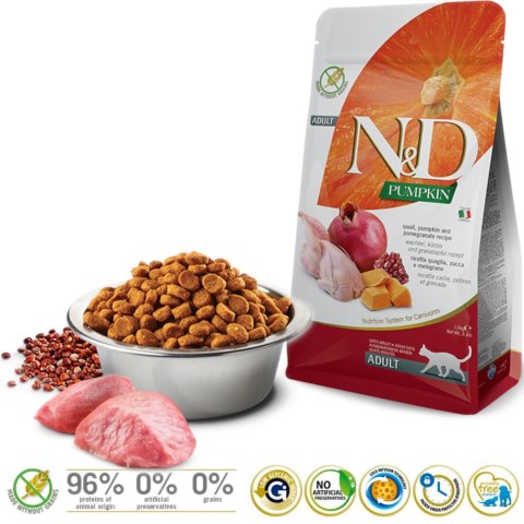 FARMINA N&D Quail, Pumpkin & Pomegranate Recipe - sucha karma dla kota - 1,5kg FARMINA N&D Quail, Pumpkin & Pomegranate Recipe - sucha karma dla kota - 1,5kg