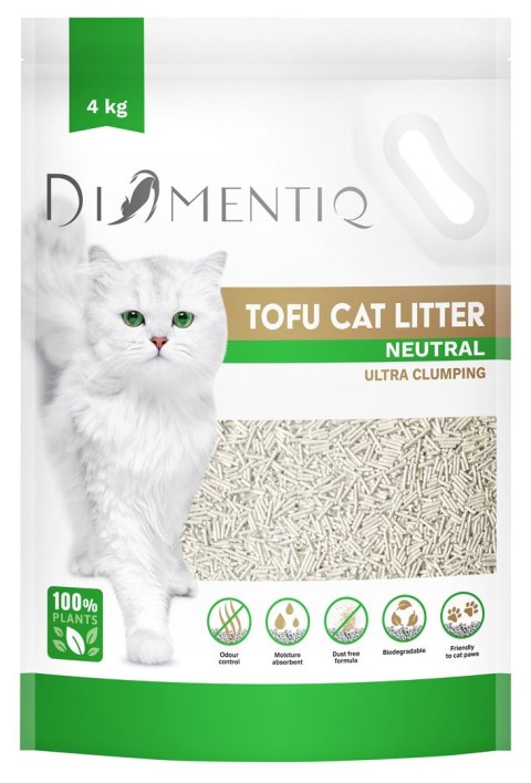 DIAMENTIQ Żwirek Tofu zbrylający 4 kg NATURALNY DIAMENTIQ Żwirek Tofu zbrylający 4 kg NATURALNY