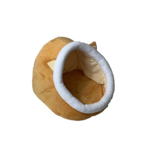 GO GIFT Budka z uszami dla kota - żółto-biały - 40x45x34 cm GO GIFT Budka z uszami dla kota - żółto-biały - 40x45x34 cm