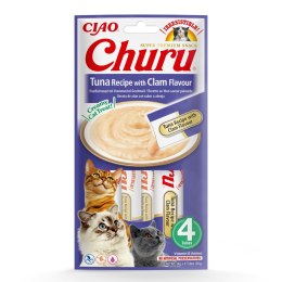 INABA CAT CHURU TUNA WITH CLAM FLAVOUR 4x14g (56g)