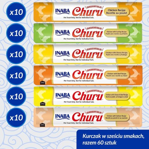 INABA CAT CHURU VARIETIES - kurczak - przysmak dla kota 60 x 14 g INABA CAT CHURU VARIETIES - kurczak - przysmak dla kota 60 x 14 g
