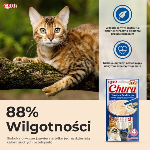 INABA CHURU tuńczyk/wołowina przysmak kot 4x14g INABA CHURU tuńczyk/wołowina przysmak kot 4x14g