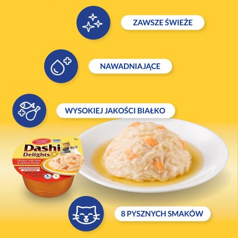 INABA DASHI DELIGHTS Kurczak Tuńczyk&Łosoś 70g bulion dla kota INABA DASHI DELIGHTS Kurczak Tuńczyk&Łosoś 70g bulion dla kota