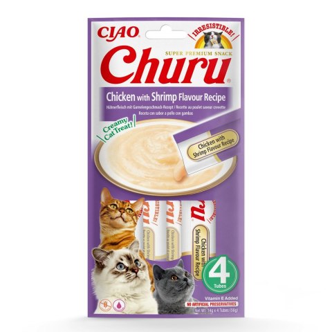 Przysmak CHURU Kurczak z krewetkami dla kota 4x14g Przysmak CHURU Kurczak z krewetkami dla kota 4x14g