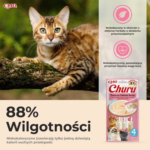 Przysmak CHURU Tuńczyk z łososiem dla kota 4x14g Przysmak CHURU Tuńczyk z łososiem dla kota 4x14g