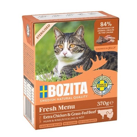 BOZITA Sterylised - Kurczak wołowina w galarecie- mokra karma dla kota - 370g BOZITA Sterylised - Kurczak wołowina w galarecie- mokra karma dla kota - 370g