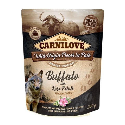 CARNILOVE DOG POUCH WILD BUFFALO&ROSE PETALS 300G CARNILOVE DOG POUCH WILD BUFFALO&ROSE PETALS 300G