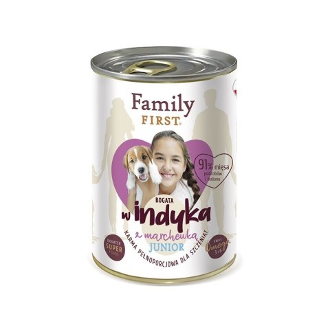 FAMILY FIRST Junior Indyk z marchewką - mokra karma dla psa - 400 g FAMILY FIRST Junior Indyk z marchewką - mokra karma dla psa - 400 g