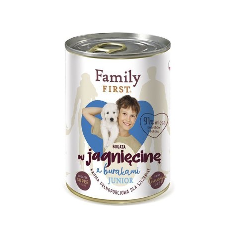 FAMILY FIRST Junior Jagnięcina z burakami - mokra karma dla psa - 400 g FAMILY FIRST Junior Jagnięcina z burakami - mokra karma dla psa - 400 g