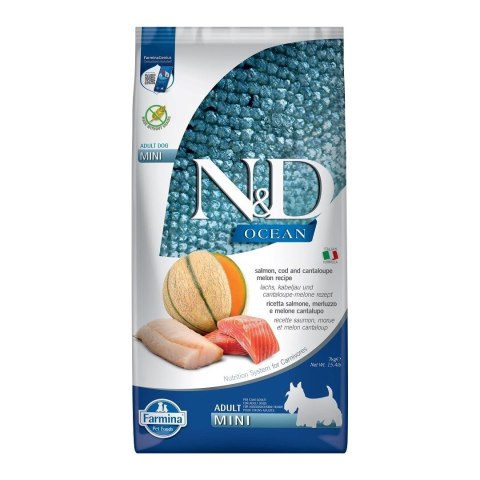 FARMINA N&D Ocean Dog Salmon, Cod, Cantaloupe, Melon Adult Mini - sucha karma dla psa - 7 kg FARMINA N&D Ocean Dog Salmon, Cod, Cantaloupe, Melon Adult Mini - sucha karma dla psa - 7 kg
