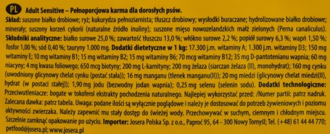 Josera JosiDog Adult Sensitive sucha dla psów 15kg Josera JosiDog Adult Sensitive sucha dla psów 15kg