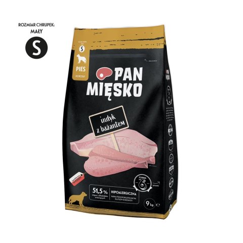 Pan Mięsko Indyk z bażantem (dorosły) chrupki S Karma sucha dla psa 9kg Pan Mięsko Indyk z bażantem (dorosły) chrupki S Karma sucha dla psa 9kg