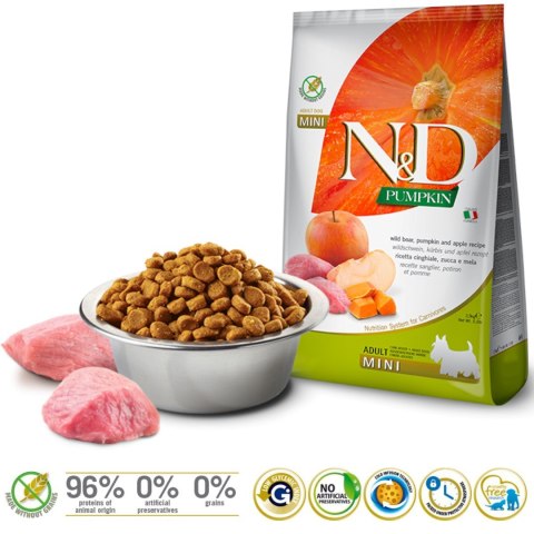 FARMINA N&D Pumpkin Boar & Apple Adult Mini - sucha karma dla psa - 2,5kg FARMINA N&D Pumpkin Boar & Apple Adult Mini - sucha karma dla psa - 2,5kg