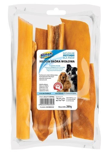 HILTON Skóra Wołowa - przysmak dla psa - 200 g HILTON Skóra Wołowa - przysmak dla psa - 200 g