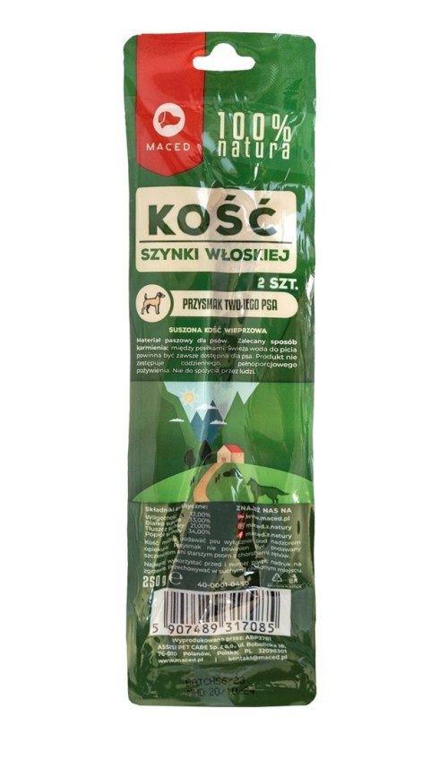 MACED Kość z szynki parmeńskiej - gryzak dla psa - 2x250 g MACED Kość z szynki parmeńskiej - gryzak dla psa - 2x250 g