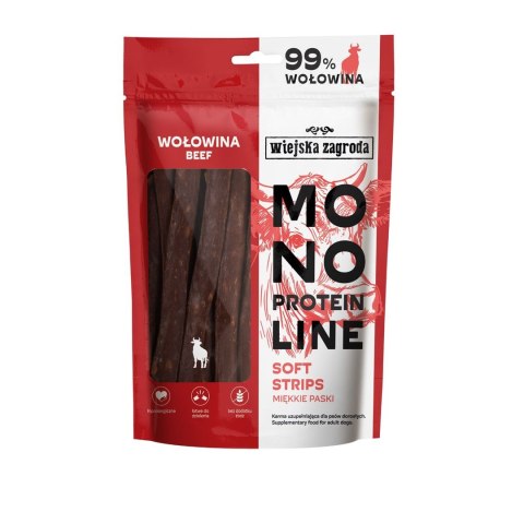 WIEJSKA ZAGRODA Monoproteinowe miękkie paski Wołowina (dorosły) - Przysmak dla psa - 100g WIEJSKA ZAGRODA Monoproteinowe miękkie paski Wołowina (dorosły) - Przysmak dla psa - 100g