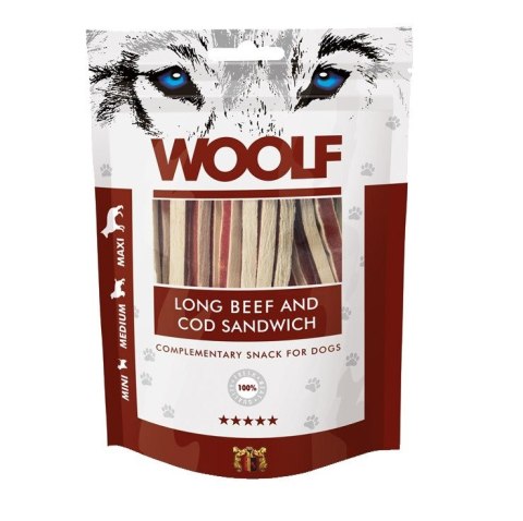 WOOLF LONG BEEF&COD SANDWICH przysmak dla psa 100g WOOLF LONG BEEF&COD SANDWICH przysmak dla psa 100g