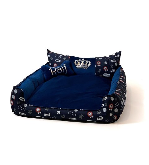 GO GIFT Korona Legowisko dla psa i kota L - granatowy - 90x75x16 cm GO GIFT Korona Legowisko dla psa i kota L - granatowy - 90x75x16 cm