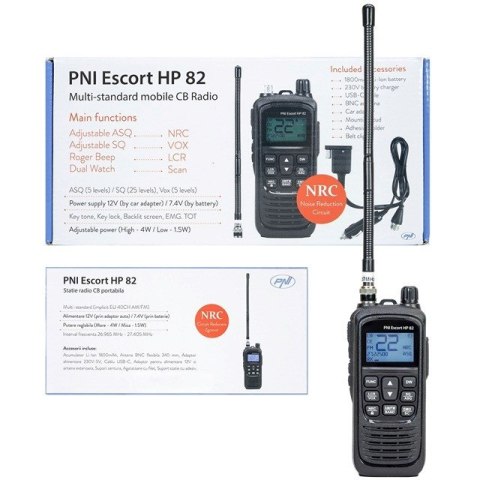 Przenośne radio ręczne CB PNI Escort HP 82 Bateria 1800mAh Ładowanie USB-C Przenośne radio ręczne CB PNI Escort HP 82 Bateria 1800mAh Ładowanie USB-C