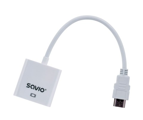 Adapter SAVIO CL-27/B (HDMI M - D-Sub (VGA) F; 0,10m; kolor biały) Adapter SAVIO CL-27/B (HDMI M - D-Sub (VGA) F; 0,10m; kolor biały)