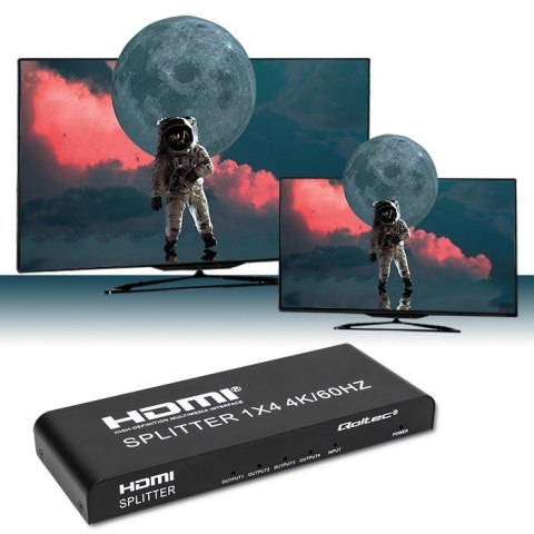 QOLTEC ROZDZIELACZ SPLITTER 4XHDMI 4KX2K | 6GB/S | 60HZ QOLTEC ROZDZIELACZ SPLITTER 4XHDMI 4KX2K | 6GB/S | 60HZ