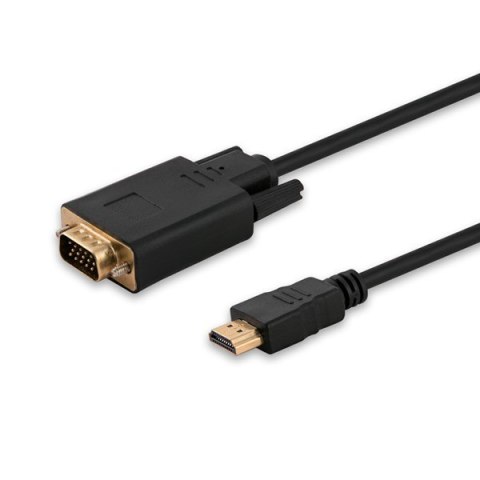 Adapter SAVIO CL-103 (HDMI M - D-Sub (VGA) M; 1,8m; kolor czarny) Adapter SAVIO CL-103 (HDMI M - D-Sub (VGA) M; 1,8m; kolor czarny)