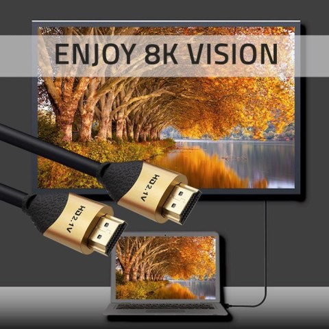 QOLTEC KABEL HDMI V2.1 ULTRA HIGH SPEED 8K | 60HZ | 30AWG | GOLD QOLTEC KABEL HDMI V2.1 ULTRA HIGH SPEED 8K | 60HZ | 30AWG | GOLD