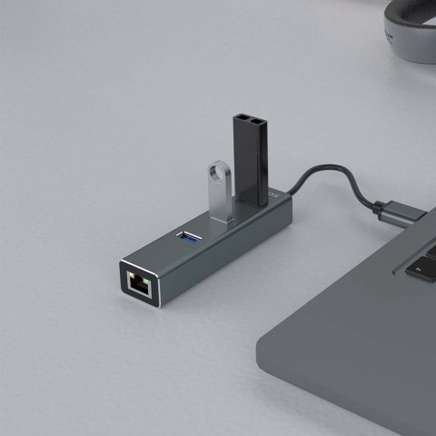 SAVIO AK-58 3-PORTOWY HUB USB-A Z ADAPTEREM RJ-45 SAVIO AK-58 3-PORTOWY HUB USB-A Z ADAPTEREM RJ-45