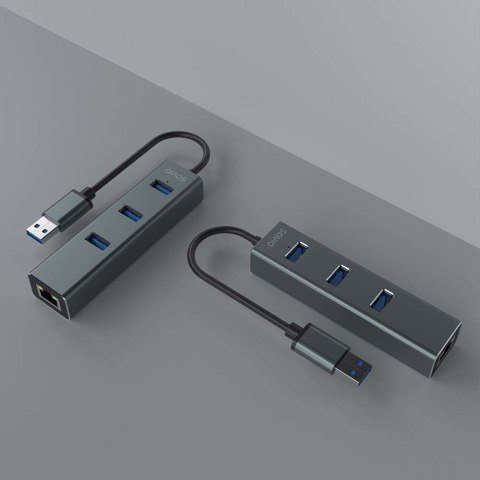 SAVIO AK-58 3-PORTOWY HUB USB-A Z ADAPTEREM RJ-45 SAVIO AK-58 3-PORTOWY HUB USB-A Z ADAPTEREM RJ-45