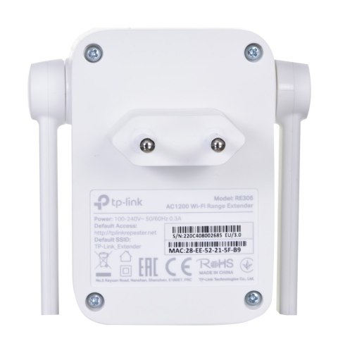 Wzmacniacz sieciowa TP-LINK RE305 Wzmacniacz sieciowa TP-LINK RE305