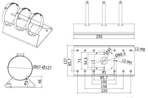 UCHWYT NA SŁUP DS-1275ZJ Hikvision UCHWYT NA SŁUP DS-1275ZJ Hikvision