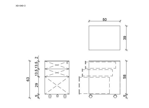 Kontener metalowy z zamkiem XD-040-3 Czarny Kontener metalowy z zamkiem XD-040-3 Czarny