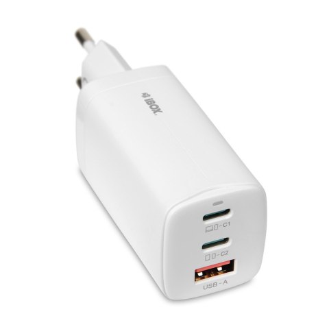 ŁADOWARKA SIECIOWA I-BOX C-65 GAN PD65W KABEL, BIAŁA ŁADOWARKA SIECIOWA I-BOX C-65 GAN PD65W KABEL, BIAŁA