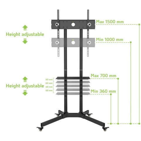 TECHLY STOJAK MOBILNY TV LED/LCD 30-65 CALI 60KG 1 TECHLY STOJAK MOBILNY TV LED/LCD 30-65 CALI 60KG 1