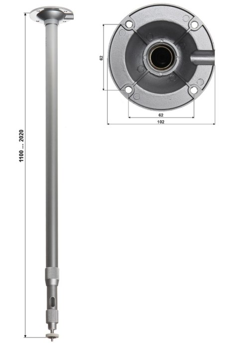 TELESKOPOWY UCHWYT SUFITOWY KAMERY BR-100X200 TELESKOPOWY UCHWYT SUFITOWY KAMERY BR-100X200