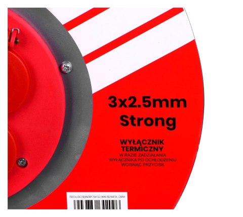 Przedłużacz elektryczny bębnowy 25M VERTEX 3x2,5mm PB25METAL czarny Przedłużacz elektryczny bębnowy 25M VERTEX 3x2,5mm PB25METAL czarny