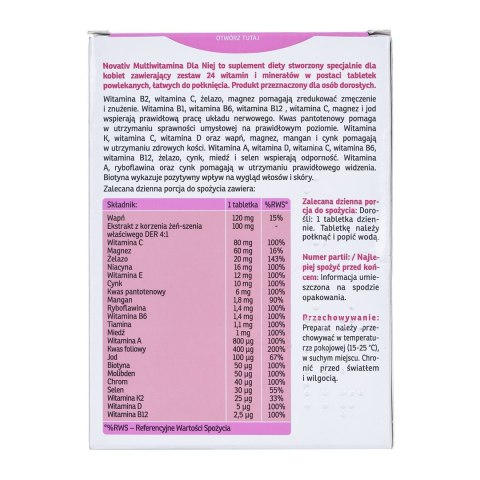 Novativ Multiwitamina dla Niej, 60 tabletek powlekanych Novativ Multiwitamina dla Niej, 60 tabletek powlekanych