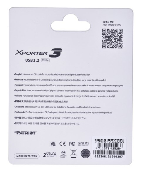 PARTIOT FLASHDRIVE Xporter 3 32GB Type A USB3.2 PARTIOT FLASHDRIVE Xporter 3 32GB Type A USB3.2