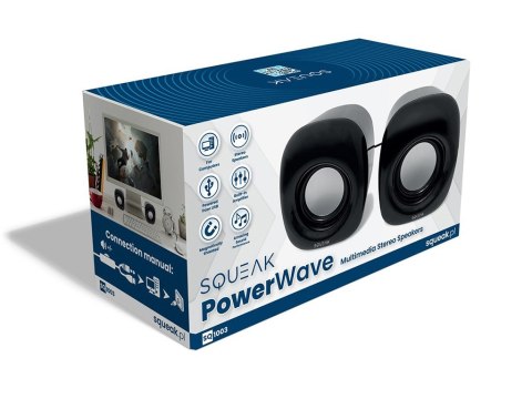 SQUEAK GŁOŚNIKI KOMPUTEROWE POWERWAVE STEREOFONICZNE AUX+USB SQ1003