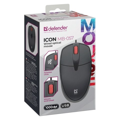 DEFENDER MYSZ ICON MB-057 CZARNA OPTICAL 1000dpi 3P DEFENDER MYSZ ICON MB-057 CZARNA OPTICAL 1000dpi 3P