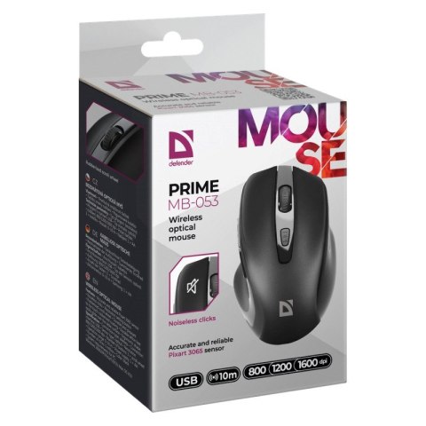 DEFENDER MYSZ PRIME MB-053 RF SILENT CZARNA OPTICAL DEFENDER MYSZ PRIME MB-053 RF SILENT CZARNA OPTICAL