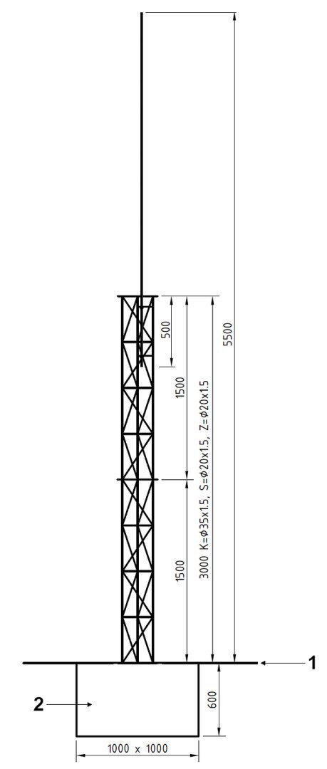 MASZT KRATOWO - RUROWY MKR-5.5/CT