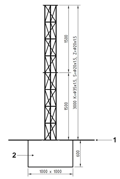 MASZT KRATOWY ALUMINIOWY MK-3.0/CT
