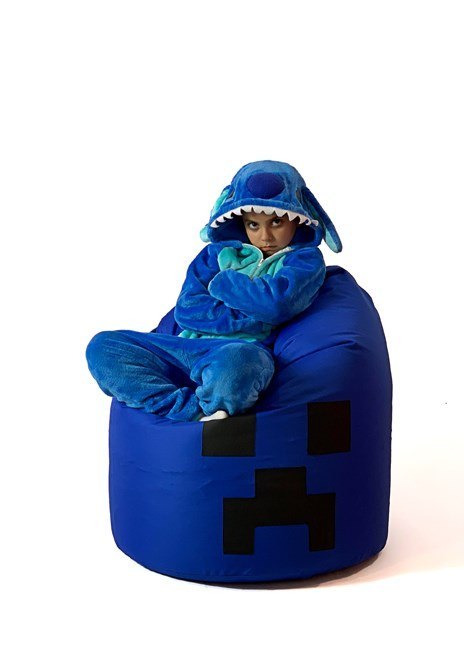 Pufa worek sako MINECRAFT niebieski XXL 110x90 Pufa worek sako MINECRAFT niebieski XXL 110x90