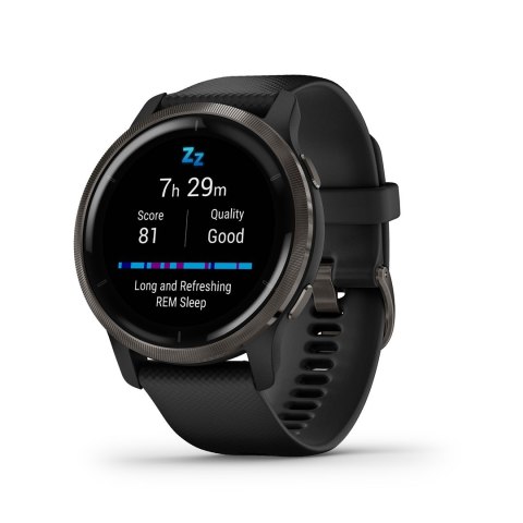 Zegarek Garmin Venu 2 (45 mm) Slate Stainless Steel Bezel / Black Case / Silicone Band Zegarek Garmin Venu 2 (45 mm) Slate Stainless Steel Bezel / Black Case / Silicone Band