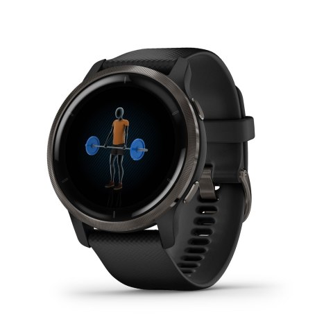 Zegarek Garmin Venu 2 (45 mm) Slate Stainless Steel Bezel / Black Case / Silicone Band Zegarek Garmin Venu 2 (45 mm) Slate Stainless Steel Bezel / Black Case / Silicone Band