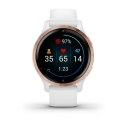 Zegarek Garmin Venu 2S (40 mm) Rose Gold Stainless Steel Bezel / White Case / Silicone Band